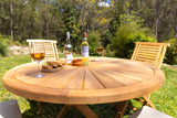 4 Seater Teak Garden Dining Set - 120cm Sunshine Folding Table with Folding Chairs