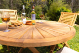 4 Seater Teak Garden Dining Set - 120cm Sunshine Folding Table with Folding Chairs
