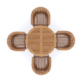Teak 120cm to 170cm Round to Oval Extending Table with 4 San Francisco Chairs