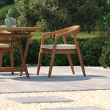 Teak Set 120cm Sunshine Folding Table 4cm Top with 4 Sydney Chairs – Teak Garden Dining Set, Free Cushions