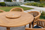 6 Seater Teak Garden Dining Set - 150cm Maximus Round Table with San Francisco Chairs