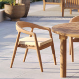 Teak 150cm Maximus Round Table 4cm Top with 6 Sydney Chairs – Teak Garden Dining Set, Free Cushions