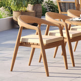 Teak 180-240cm Oval Extending Table 4cm Top with 8 Sydney Chairs – Teak Garden Dining Set, Free Cushions