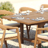 Teak Rectangle 180–240cm Extending Table with 8 Sydney Chairs – Teak Garden Dining Set