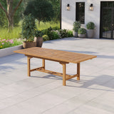 180-240cm Rectangular Extending Teak Garden Dining Table - 4cm Top