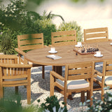 Teak 180–240cm Oval Extending Table with 6 Marlow Stacking Chairs & 2 San Francisco Chairs – Premium Teak Garden Dining Set