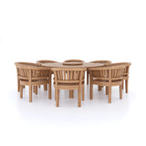 Teak Garden Furniture Set 180cm Maximus Round Table 4cm Top (8 San Francisco Chairs) Cushions included.