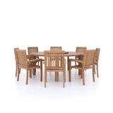 Teak Set 180cm Maximus Round Table with 8 Henley Stacking Chairs