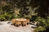 8 Seater Teak Garden Dining Set - 180cm Maximus Round Table, 4cm Top with San Francisco Chairs