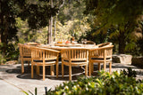 8 Seater Teak Garden Dining Set - 180cm Maximus Round Table, 4cm Top with San Francisco Chairs