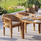 Teak Set 180cm Maximus Round Table 4cm Top With 4 San Francisco Chairs & 2 San Francisco Benches – Teak Garden Dining Set, Free Cushions