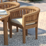 Teak Set 180cm Maximus Round Table 4cm Top With 6 San Francisco Chairs & 1 San Francisco Bench – Teak Garden Dining Set, Free Cushions