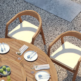 Teak Set 180cm Maximus Round Fixed Table 4cm Top with 8 Sydney Chairs – Teak Garden Dining Set, Free Cushions