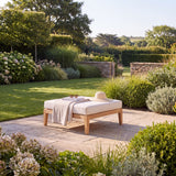 Amalfi Footstool - Versatile Teak Outdoor Footrest & Side Table - UK and Ireland garden setting - image 1