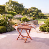 120cm Round Folding Teak Garden Dining Table - Spiral 4cm Top
