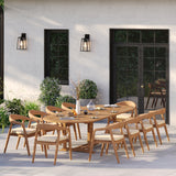 Teak Oval 2m–3m Extending Table 4cm Top with 10 Sydney Chairs – Teak Garden Dining Set, Free Cushions