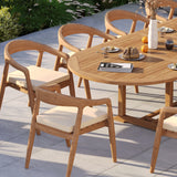 Teak Oval 2m–3m Extending Table 4cm Top with 10 Sydney Chairs – Teak Garden Dining Set, Free Cushions