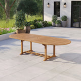 Teak Garden Furniture 2-3m Oval Extending Table, 4cm Top