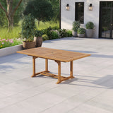 Teak Garden Furniture 2-3m Rectangle Extending Table 4cm Top