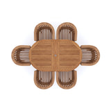 Teak Set Oval 180-240cm Extending Table 4cm Top (6 San Francisco Chairs) Cushions included.
