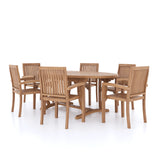 Teak Set 2m Sunshine Table with 6 Henley Stacking Chairs