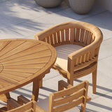 Teak Set 2m Sunshine Oval Table with 4 Marlow Stacking Chairs and 2 San Francisco Chairs – Premium Teak Garden Dining Set