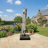 3x3m LED Cantilever Parasol with Solar-Powered LED Lighting