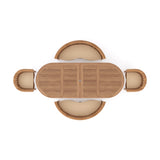 Teak Oval 2-3m Extending Table 4cm Top (2 San Francisco Chair, 2 San Francisco Bench) Free Cushions.