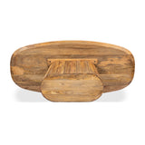 Solid Wood Oval Dining Table with Fluted Base
