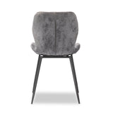 2 x Luxus Velvet Dining Chair, Black Metal Legs