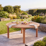180cm Round Teak Garden Dining Table - Maximus 4cm Top