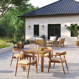 Teak Set 90cm Square Table 4cm Top with 4 Sydney Chairs, Free Cushions