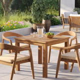 Teak Set 90cm Square Table 4cm Top with 4 Sydney Chairs, Free Cushions