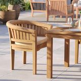 Teak Set 90cm Square Table 4cm Top with 4 San Francisco Chairs – Teak Garden Dining Set, Free Cushions