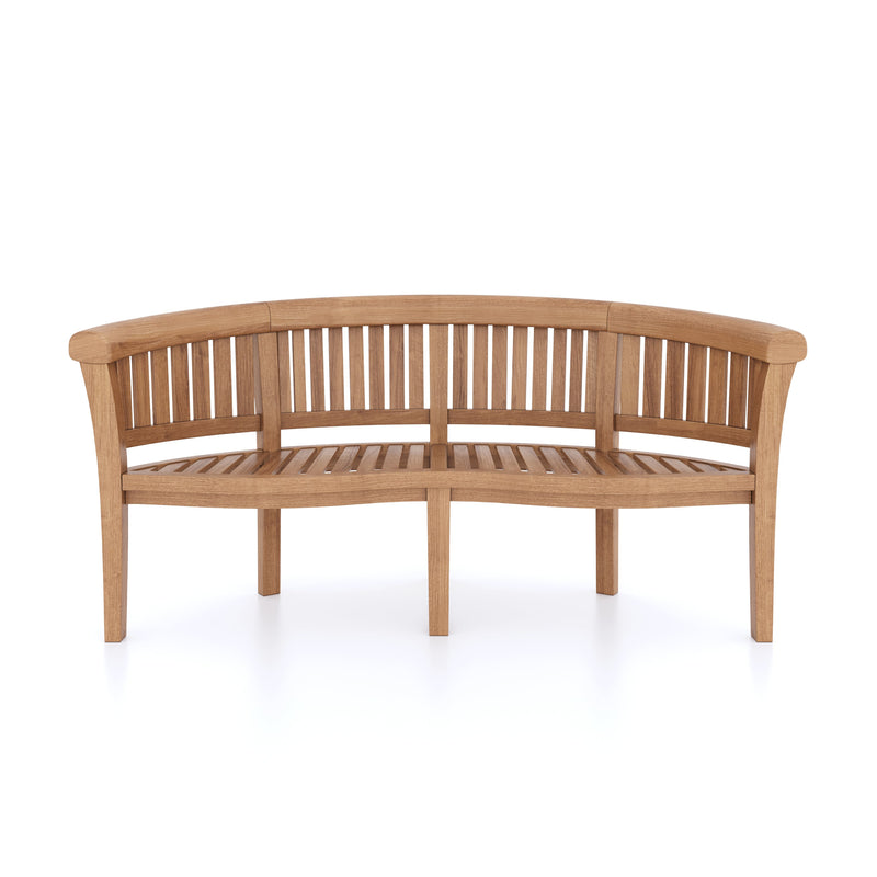 Teak 2-3m Oval Extending Table 4cm Top (6 Henley Stacking Chairs 2 San Francisco Benches) Cushions included.
