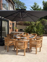 3x3m LED Cantilever Garden Parasol Ð Solar-Powered LED Lighting