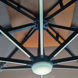 4x3m LED Cantilever Parasol with Solar-Powered LED Lighting