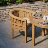 Teak Set 120cm Maximus Round Fixed Table, 4cm Top (4 x San Francisco Chairs) Cushions included.