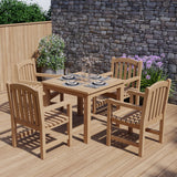 Teak Set 90cm Square Table with 4 Warwick Chairs (Cushions Included)