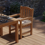 Teak Set 90cm Square Table with 4 Warwick Chairs (Cushions Included)