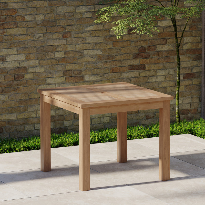 Teak Fixed Square Table 90cm