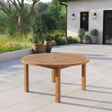 150cm Round Teak Garden Dining Table - Luxor 4cm Top
