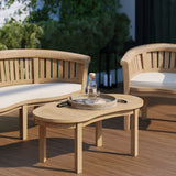 Teak San Francisco Bench Set (1 x Bench, 2 x Chair, 1 x Coffee Table) Free Cushions.