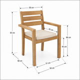 6 Seater Teak Garden Dining Set - 150cm Maximus Round Table with Marlow Stacking Chairs