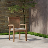 4 x Henley Teak Stacking Chairs with Cushions.
