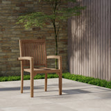 4 x Henley Teak Stacking Chairs with Cushions.