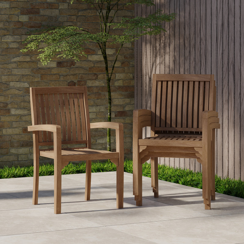 4 x Henley Teak Hardwood Stacking chairs