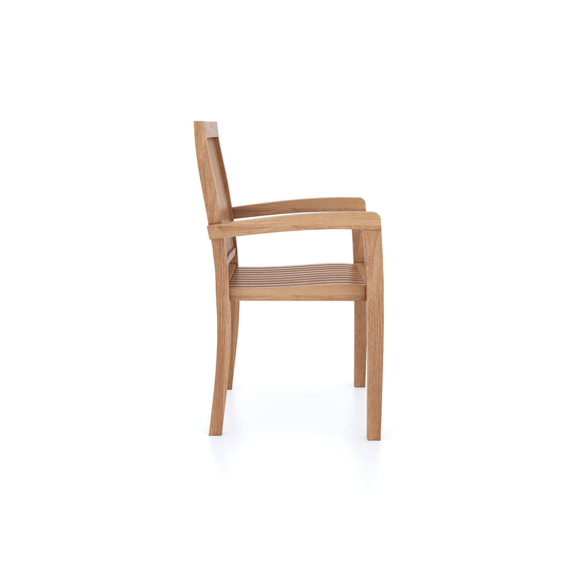 4 Henley Teak Hardwood Stacking Chairs