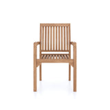 4 x Henley Teak Stacking Chairs with Cushions.