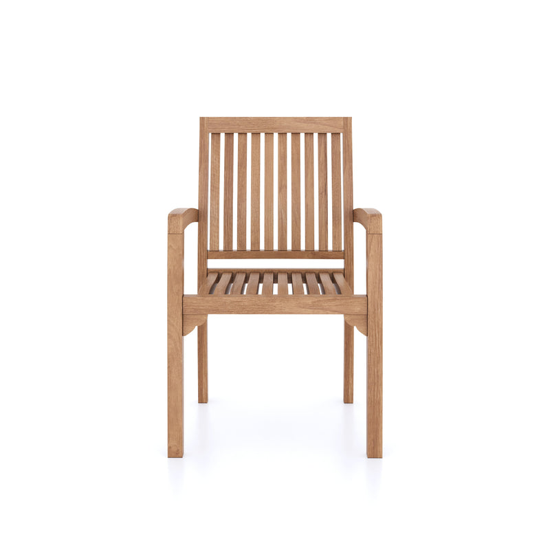4 x Henley Teak Stacking Chairs with Cushions.